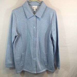 TOG Shop Large Blue Button Down Jacket With Pocket